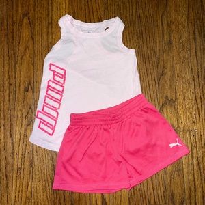 Puma 5T pink tank & short set